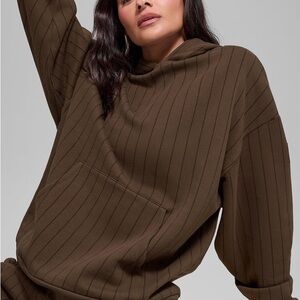 Alo Espresso Pinstripe Hoodie